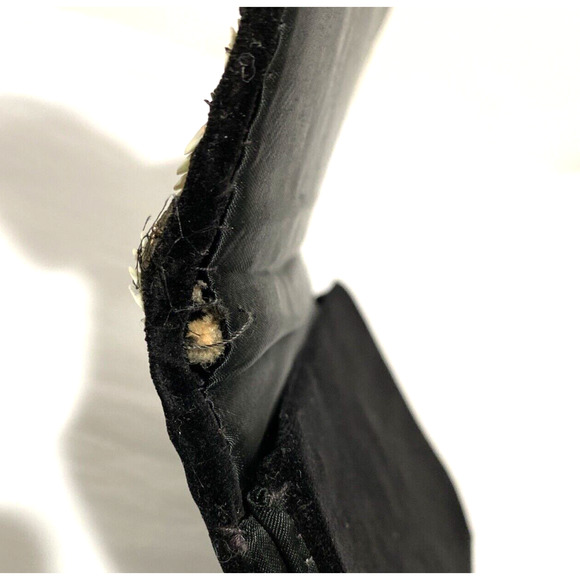 VINTAGE India Clutch Purse Black Velvet Retro Gold & Silver sequins embroidery - Picture 9 of 10